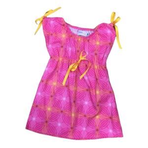 Hippo Hula Girls Dress Size 12-18 Months Pink Orange Simple Grosgrain Ribbon